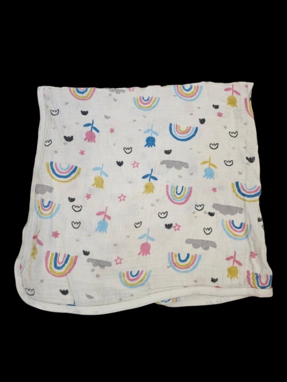 Leadstar Rainbow Baby Blanket Muslin Cotton Swaddle Girls Flowers 28‎ X 30"